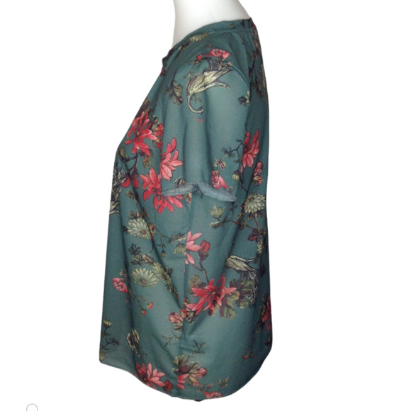 Hinge Nordstrom Forest Floral Sheer Tee S NWOT beautiful color - Picture 2 of 5